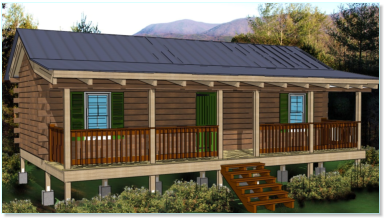 Two Bedroom Hunting Cabin Elevation