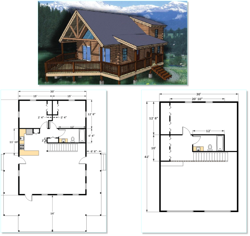 Chalet Cabin Kit- 2000 Sq Ft