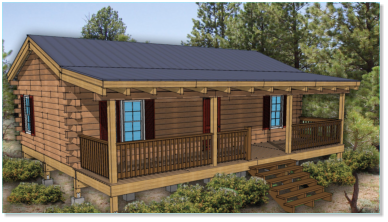 Three Bedroom Hunting Cabin Elevation