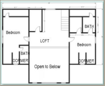 2nd Floor Plan - 3100 Sq ft Mountain View Kit