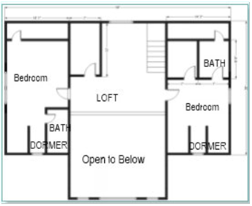 2nd Floor Plan - 3100 Sq ft Mountain View Kit